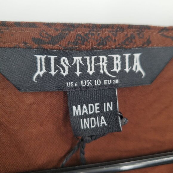 Disturbia Daemonologie Woodcut Print Button Up Midaxi Dress Women Size US 6 NWT - Picture 6 of 16